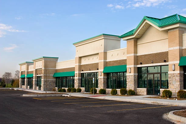 New strip mall exterior painting