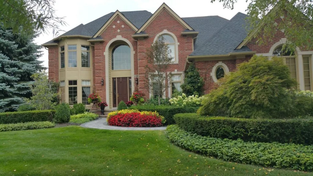 Brick home with freshly painted exterior trim